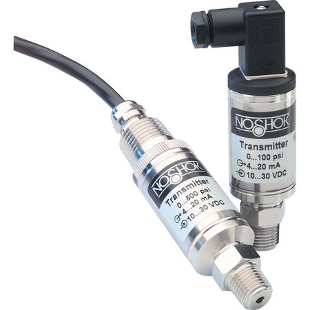 Pressure Transmitter, Wetted Materials: 316 SS, 17-4PH, 0 psig to 3000 psig, 0.5% Accuracy (BFSL), 4 mA to 20 mA Output, 1/4 NPT Male, Mini-Hirschmann -  NOSHOK, 100-3000-1-1-2-1